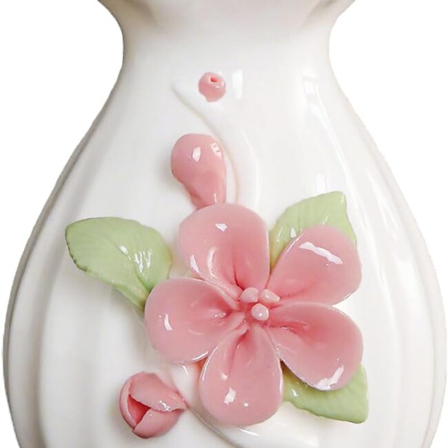 Handmade Relief Flower Ceramic Vase