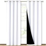 100% Blackout Curtain Panels, 84-Inch, White, 2-Pack