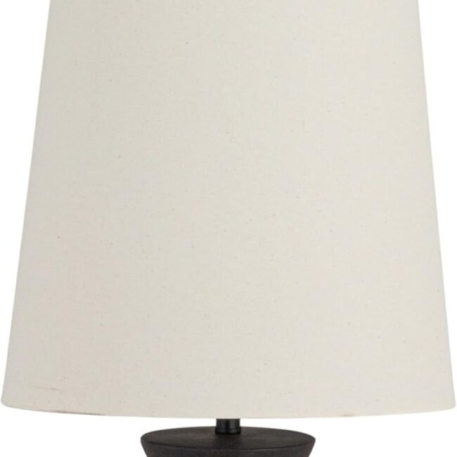 Black Resin Sculptural Table Lamp with Base