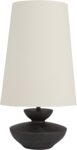 Black Resin Sculptural Table Lamp with Base