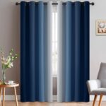 Blue Grey Ombre Blackout Curtains, 52x84, 2-Pack