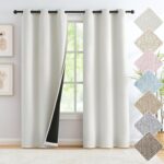 Cream Linen Blackout Curtains, 40x84, 2-Pack