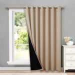 Thermal Blackout Slider Curtain, 100x84-Inch, Beige