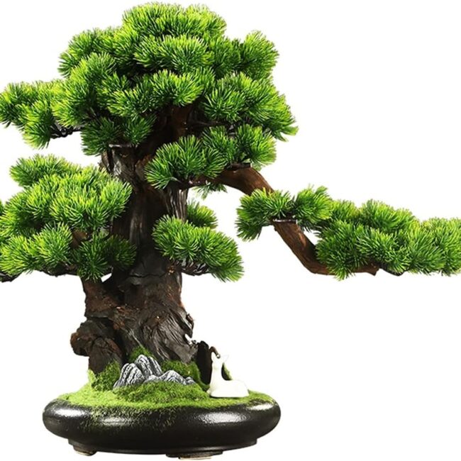 Artificial Bonsai Tree Desktop Decor, Green