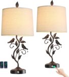 Touch Farmhouse Table Lamps, Bronze, 2-Pack