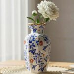 Blue White Chinoiserie Ceramic Vase, 9.5-Inch