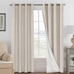 Linen Blackout Curtains, 84-Inch, Natural, 2-Pack