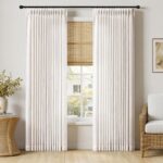 Pinch Pleated Linen Curtains, 90-Inch, Ivory, 2-Pack