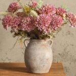 Whitewashed Rustic Terracotta Flower Vase, 7.6-Inch