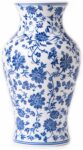 Blue White Porcelain Ginger Jar Vase, 11-Inch