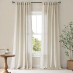 Natural Linen Semi-Sheer Curtains, 84-Inch, 2-Pack
