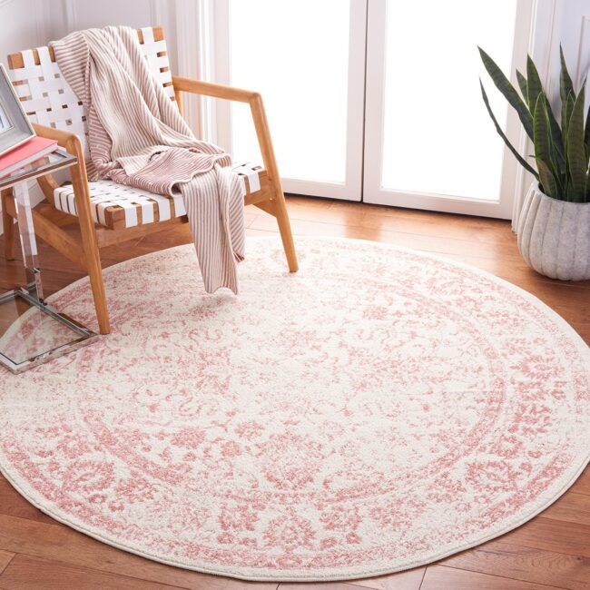 Ivory Rose Distressed Floral Rug