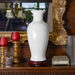 Antique White Porcelain Fishtail Vase, 18-Inch