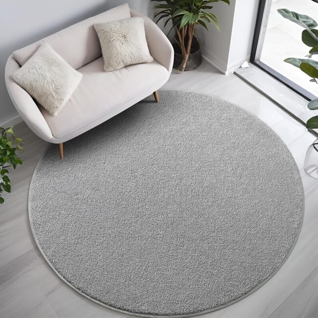 Grey Modern Memory Foam Washable Rug