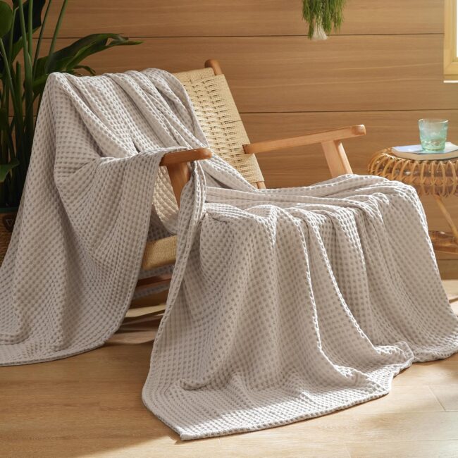 Soft Warm Cotton Waffle Throw Blanket