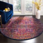 Blue Fuchsia Oriental Medallion Rug